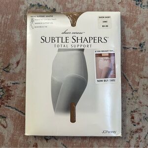 Sheer Caress VTG Subtle Shapers Total Support Shaper in Sand, Queen Short